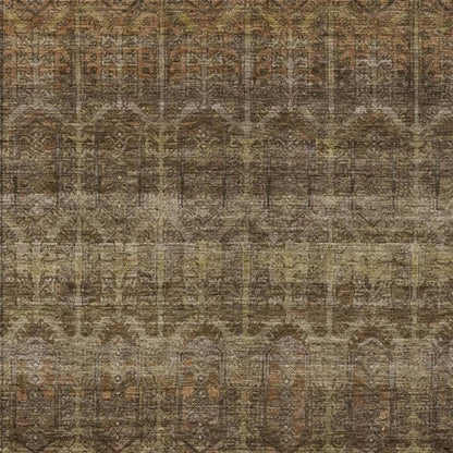 8' X 10' Brown And Chocolate Tribal Washable Indoor Outdoor Area Rug HomeRoots