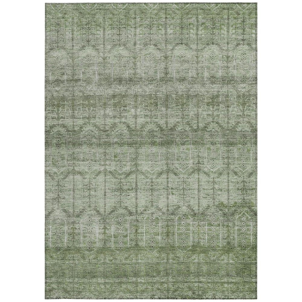 3' X 5' Sage And Green Tribal Washable Indoor Outdoor Area Rug HomeRoots