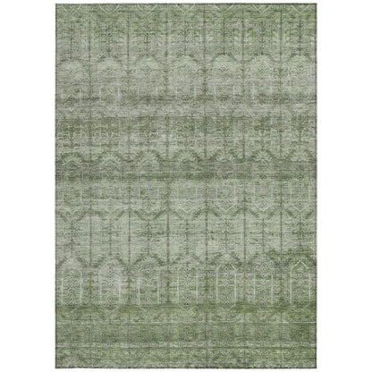 3' X 5' Sage And Green Tribal Washable Indoor Outdoor Area Rug HomeRoots