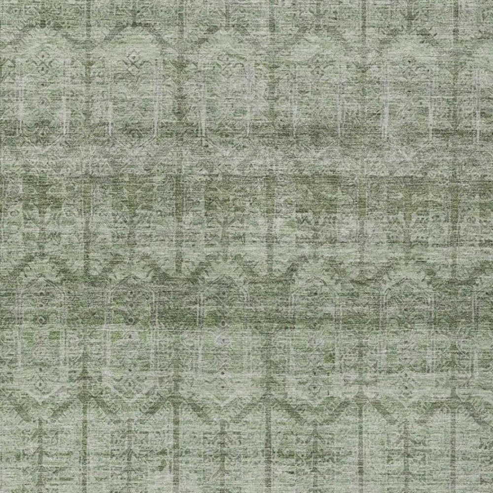 3' X 5' Sage And Green Tribal Washable Indoor Outdoor Area Rug — view 6