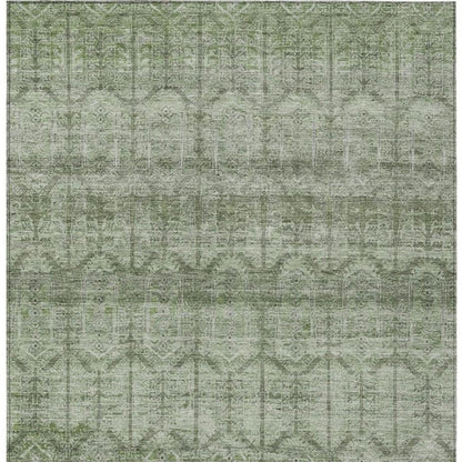 5' X 8' Sage And Green Tribal Washable Indoor Outdoor Area Rug HomeRoots