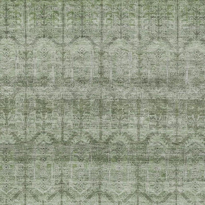 5' X 8' Sage And Green Tribal Washable Indoor Outdoor Area Rug HomeRoots