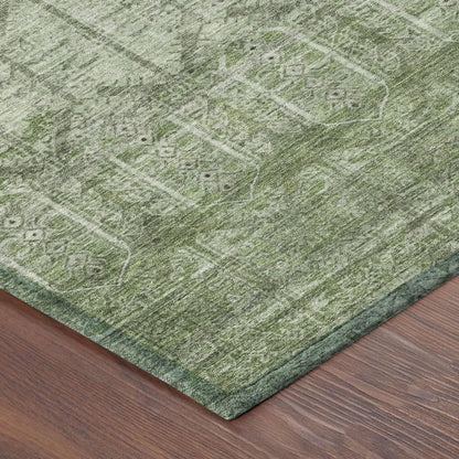 8' X 10' Sage And Green Tribal Washable Indoor Outdoor Area Rug HomeRoots