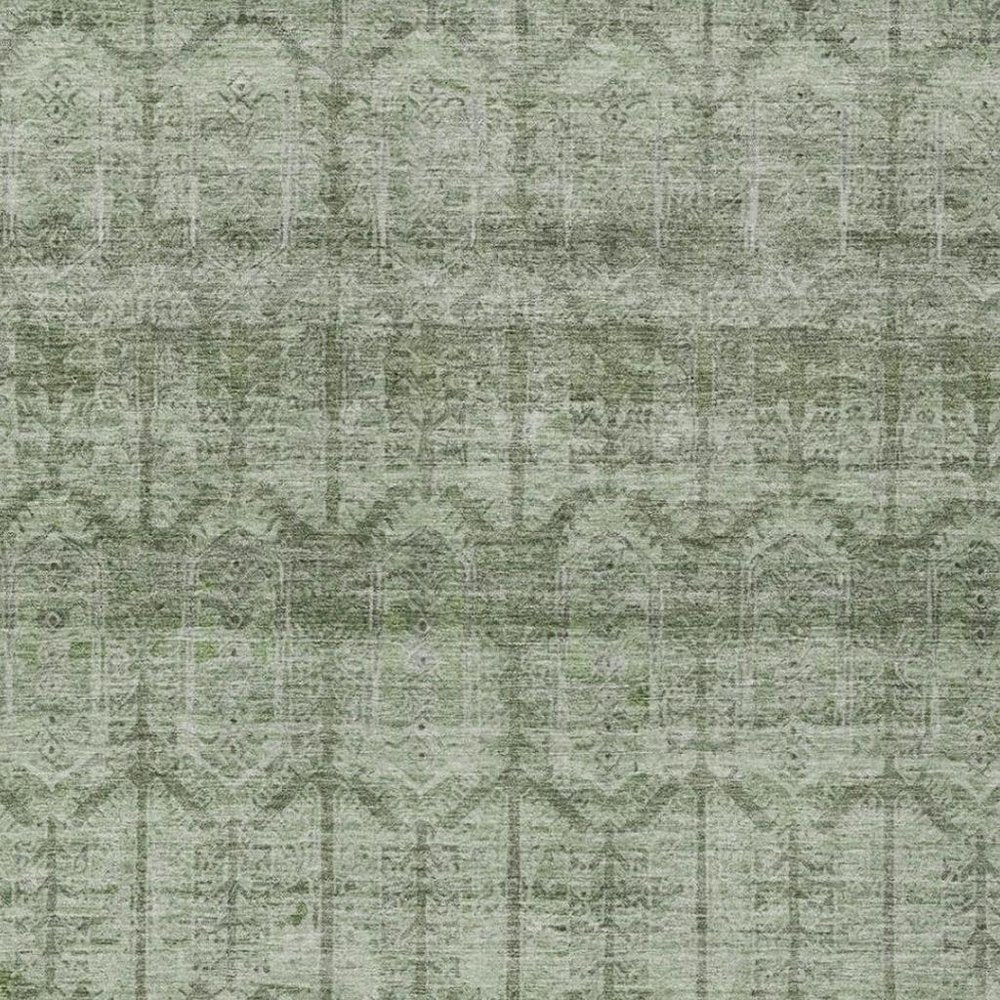 8' X 10' Sage And Green Tribal Washable Indoor Outdoor Area Rug — view 6