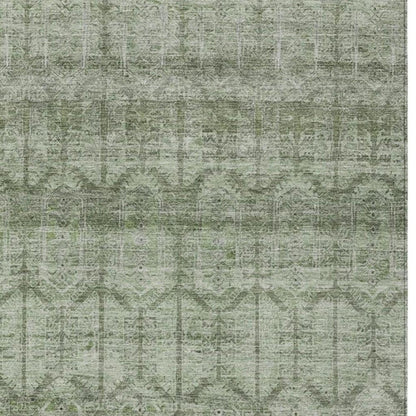 9' X 12' Sage And Green Tribal Washable Indoor Outdoor Area Rug HomeRoots
