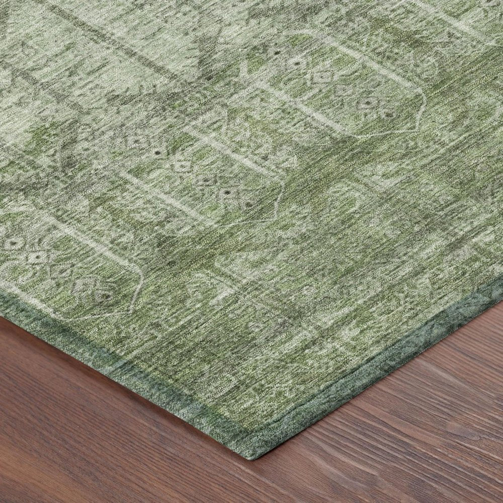 10' X 14' Sage And Green Tribal Washable Indoor Outdoor Area Rug — view 2