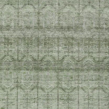 10' X 14' Sage And Green Tribal Washable Indoor Outdoor Area Rug HomeRoots