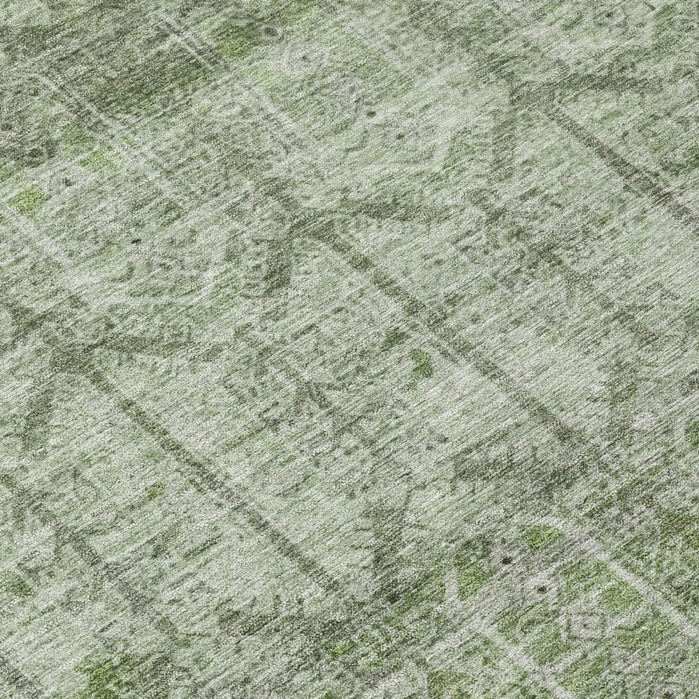 10' X 14' Sage And Green Tribal Washable Indoor Outdoor Area Rug — view 3