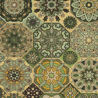 3' X 5' Green And Olive Green Patchwork Washable Indoor Outdoor Area Rug HomeRoots