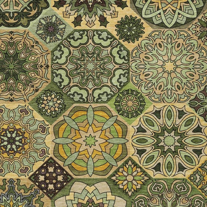 8' X 10' Green And Olive Green Patchwork Washable Indoor Outdoor Area Rug HomeRoots