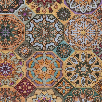 3' X 5' Orange And Rust Patchwork Washable Indoor Outdoor Area Rug HomeRoots