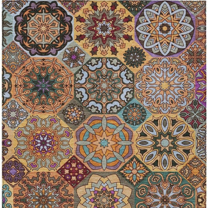 10' X 14' Orange And Rust Patchwork Washable Indoor Outdoor Area Rug HomeRoots