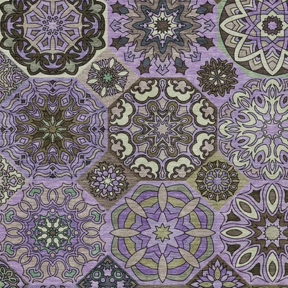 10' X 14' Purple And Graphite Patchwork Washable Indoor Outdoor Area Rug HomeRoots