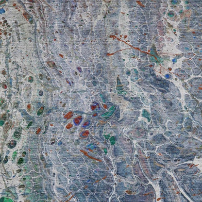 5' X 8' Blue And Pewter Abstract Washable Indoor Outdoor Area Rug HomeRoots