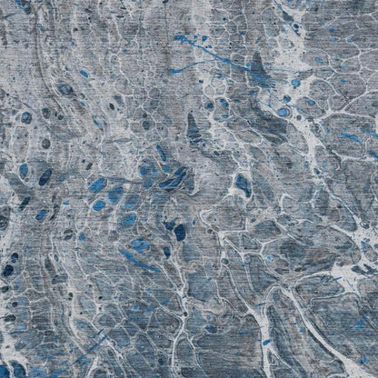 8' X 10' Denim Blue And Blue Abstract Washable Indoor Outdoor Area Rug HomeRoots