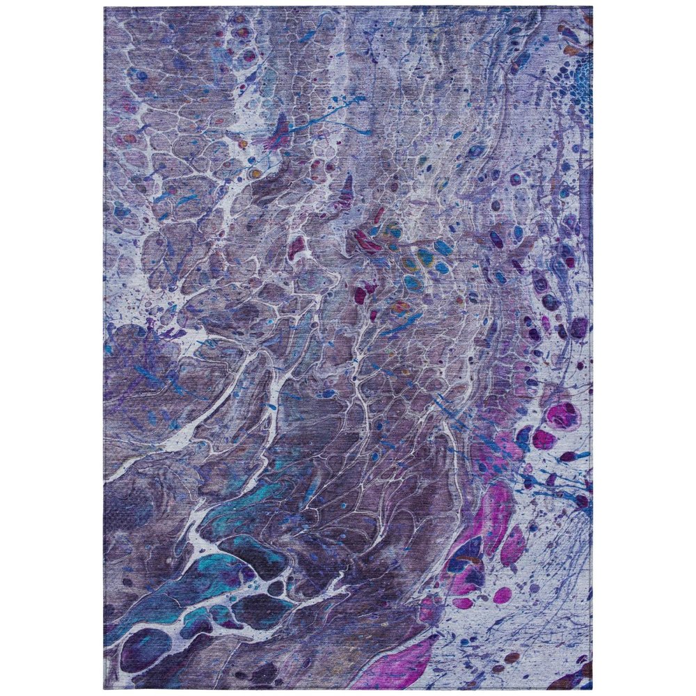 8' X 10' Plum And Purple Abstract Washable Indoor Outdoor Area Rug HomeRoots