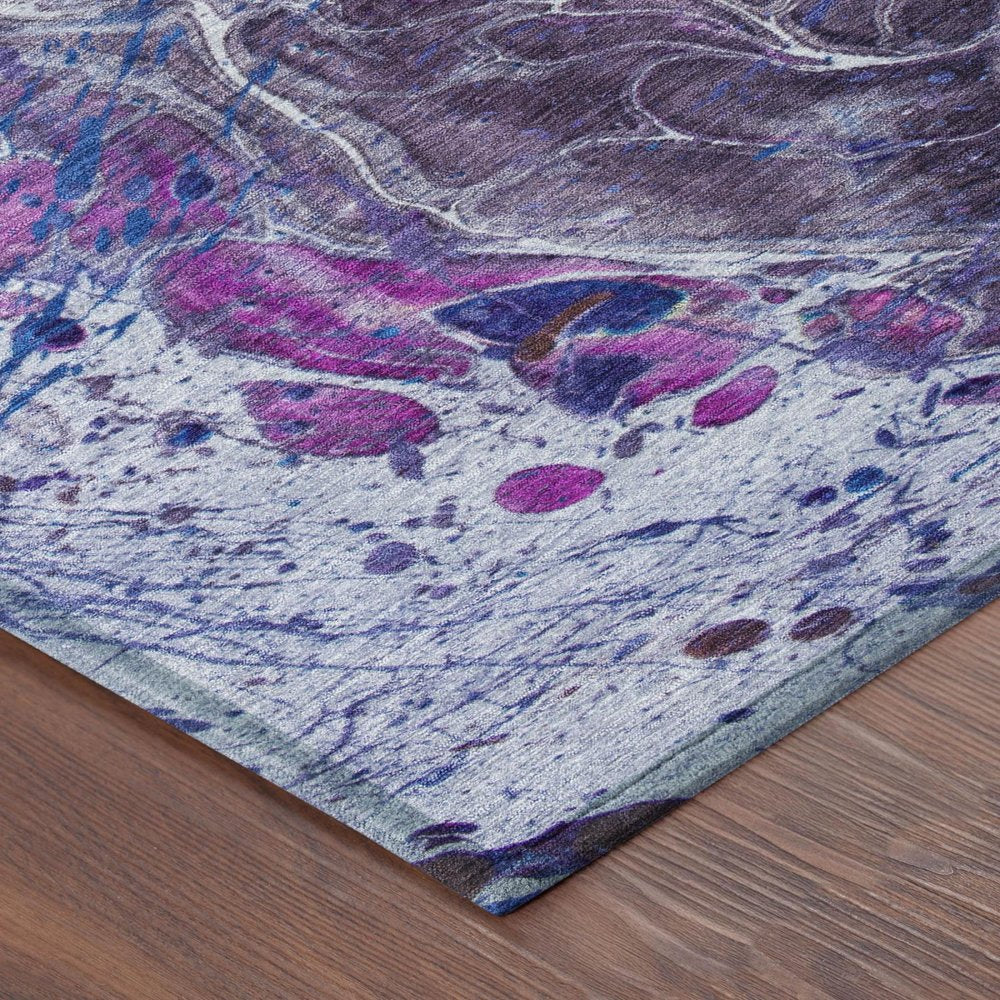 8' X 10' Plum And Purple Abstract Washable Indoor Outdoor Area Rug HomeRoots