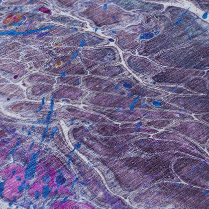 8' X 10' Plum And Purple Abstract Washable Indoor Outdoor Area Rug HomeRoots