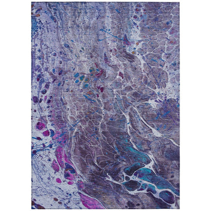 10' X 14' Plum And Purple Abstract Washable Indoor Outdoor Area Rug HomeRoots
