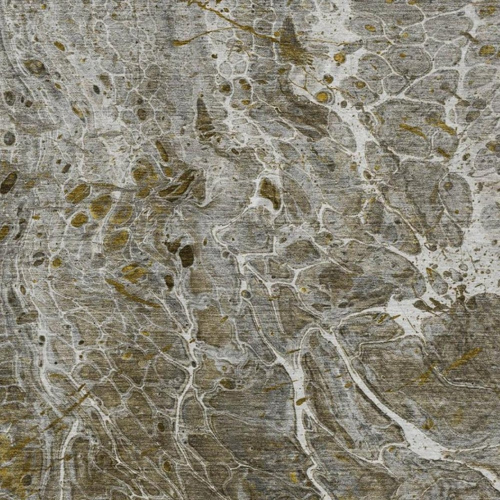 5' X 8' Pewter And Gray Abstract Washable Indoor Outdoor Area Rug — view 6