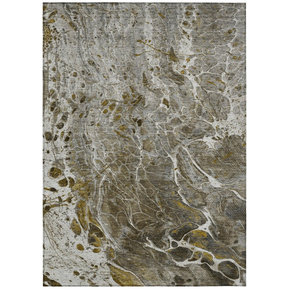 8' X 10' Pewter And Gray Abstract Washable Indoor Outdoor Area Rug HomeRoots