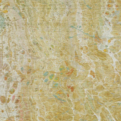 9' X 12' Gold And Wheat Abstract Washable Indoor Outdoor Area Rug HomeRoots