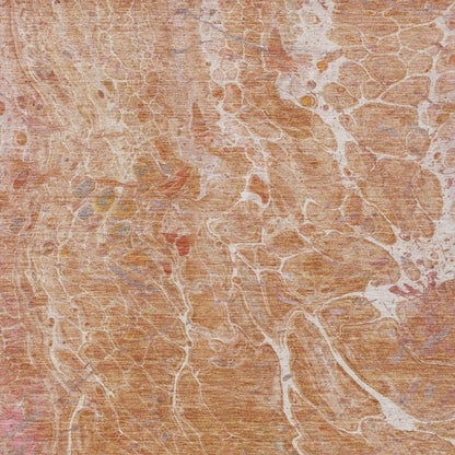5' X 8' Salmon And Orange Abstract Washable Indoor Outdoor Area Rug HomeRoots
