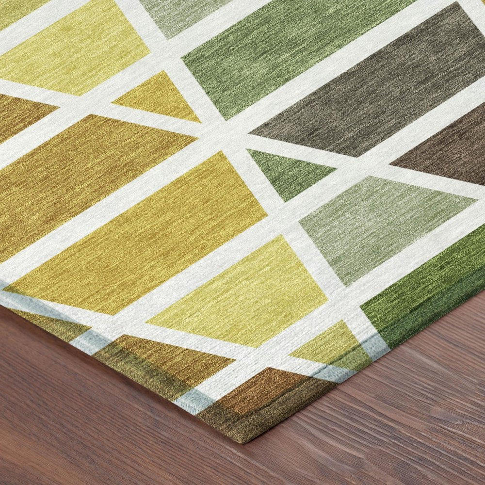 8' Brown And White Round Geometric Washable Indoor Outdoor Area Rug HomeRoots
