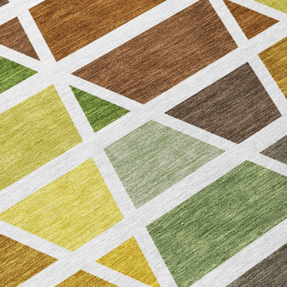 10' X 14' Brown And White Geometric Washable Indoor Outdoor Area Rug HomeRoots