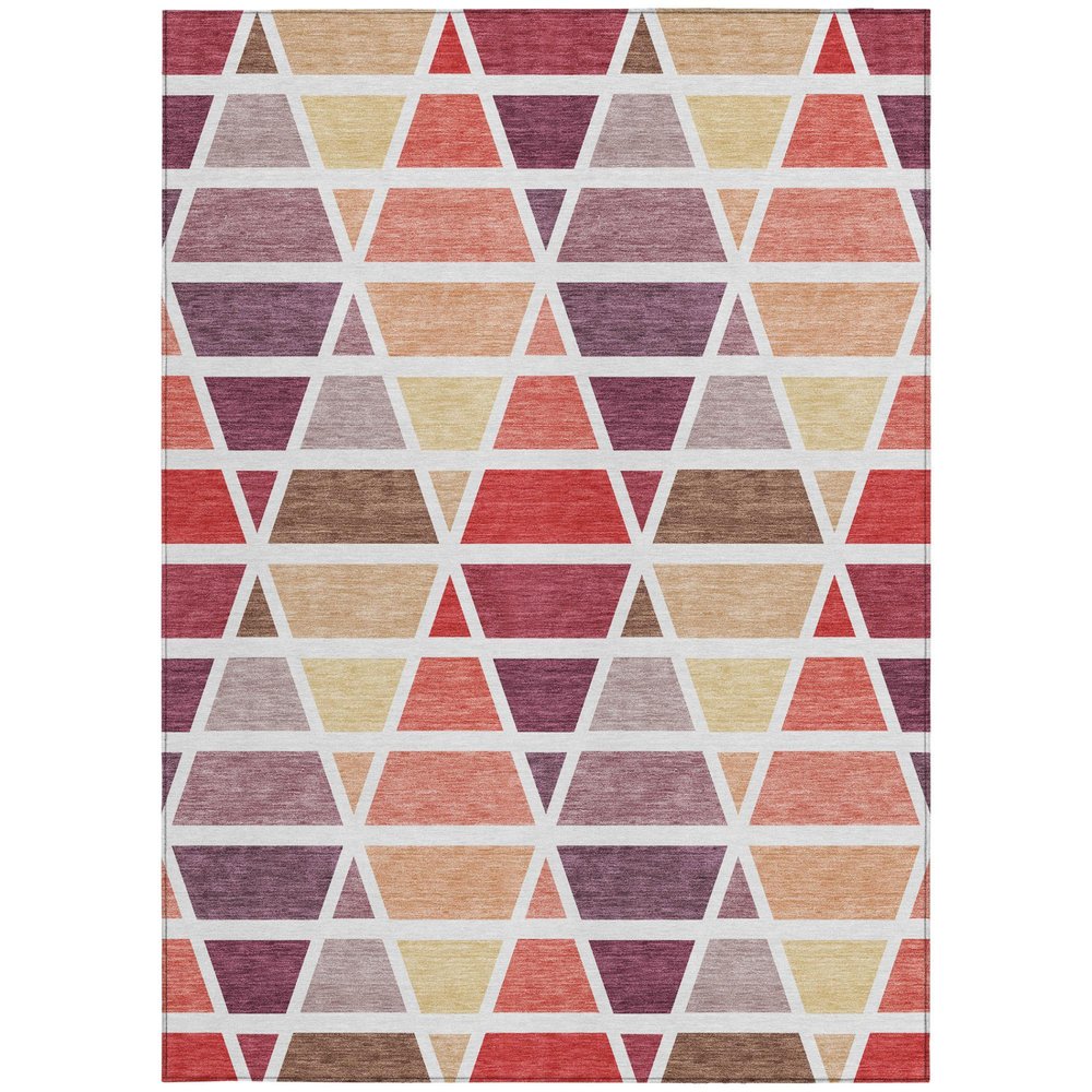 10' X 14' Red And White Geometric Washable Indoor Outdoor Area Rug HomeRoots