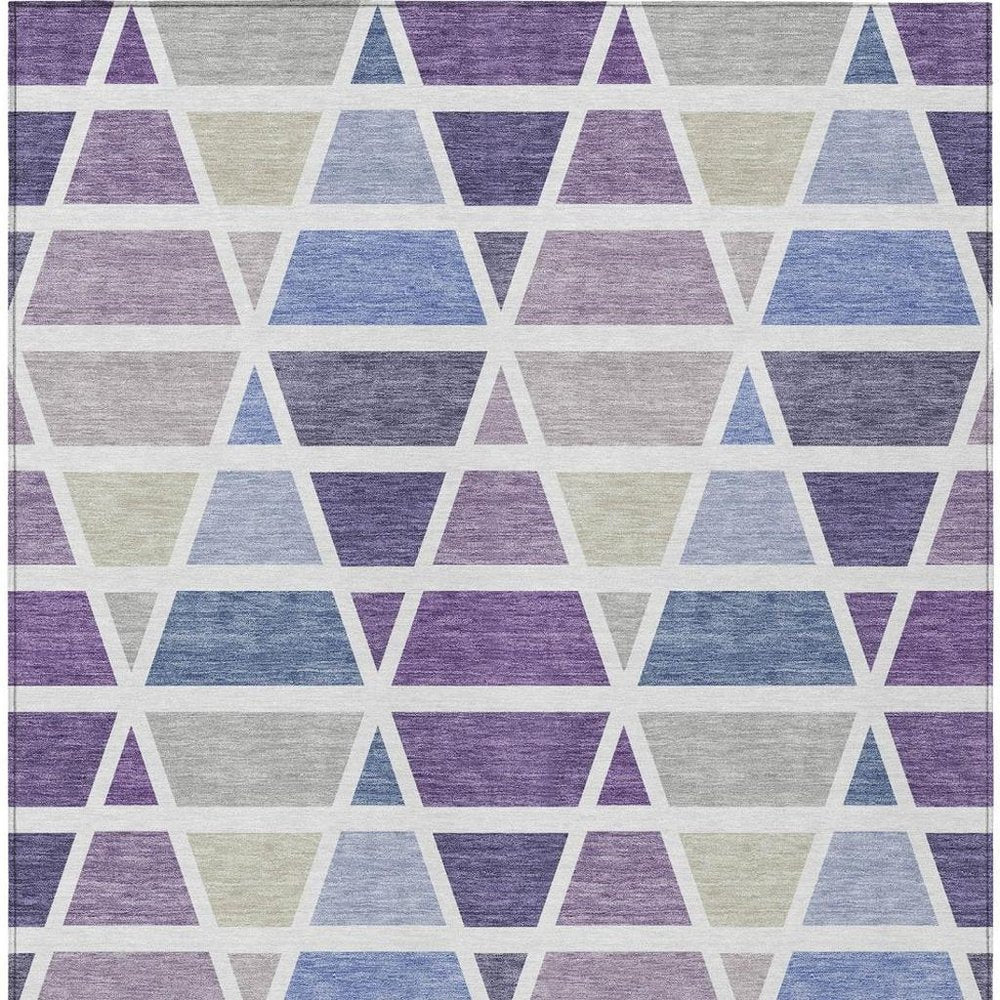 3' X 5' Plum And Purple Geometric Washable Indoor Outdoor Area Rug HomeRoots