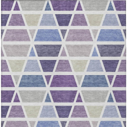 3' X 5' Plum And Purple Geometric Washable Indoor Outdoor Area Rug HomeRoots