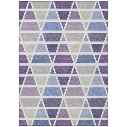 3' X 5' Plum And Purple Geometric Washable Indoor Outdoor Area Rug HomeRoots
