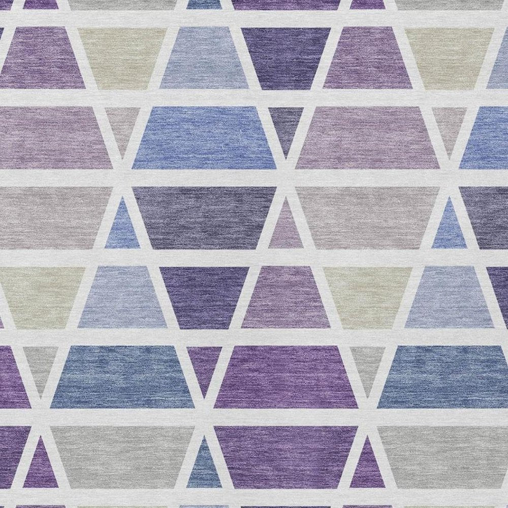 5' X 8' Plum And Purple Geometric Washable Indoor Outdoor Area Rug HomeRoots