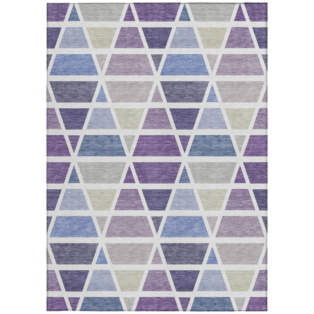 9' X 12' Plum And Purple Geometric Washable Indoor Outdoor Area Rug HomeRoots