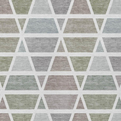 3' X 5' Taupe And Brown Geometric Washable Indoor Outdoor Area Rug HomeRoots
