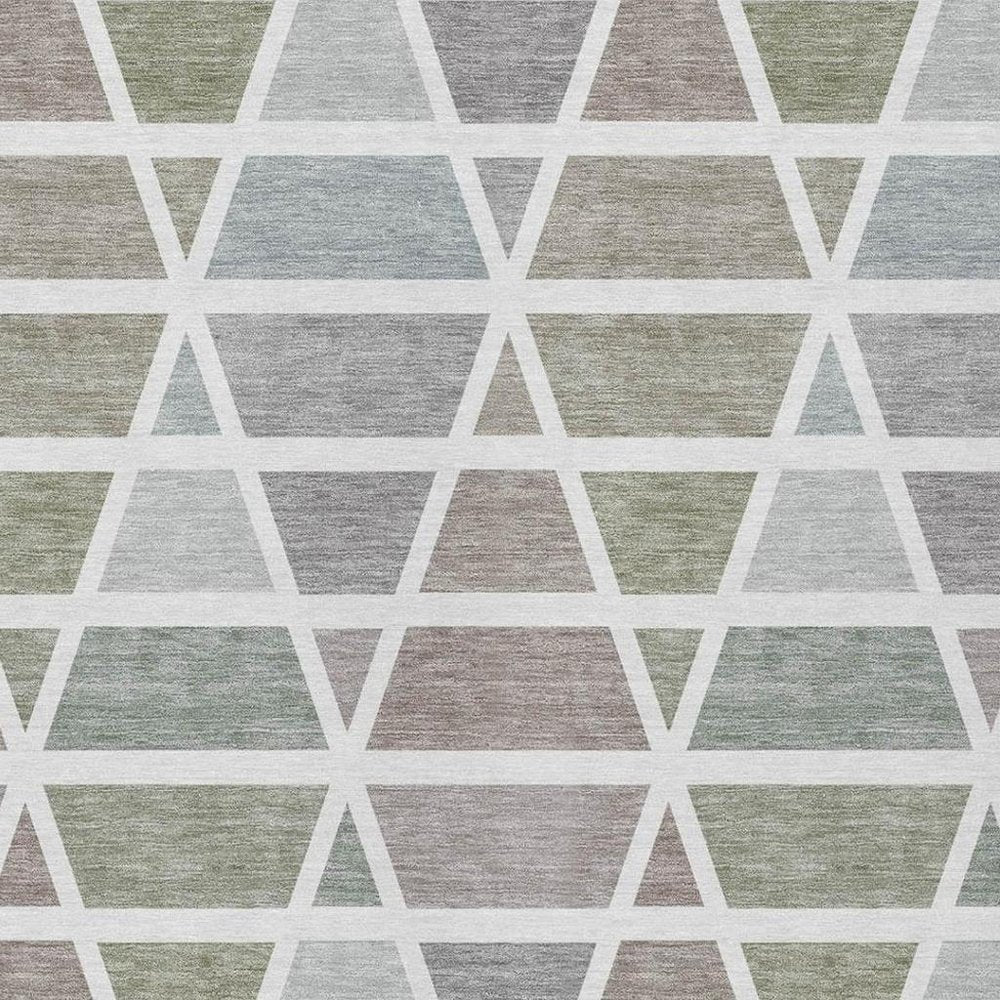 8' X 10' Taupe And Brown Geometric Washable Indoor Outdoor Area Rug — view 6