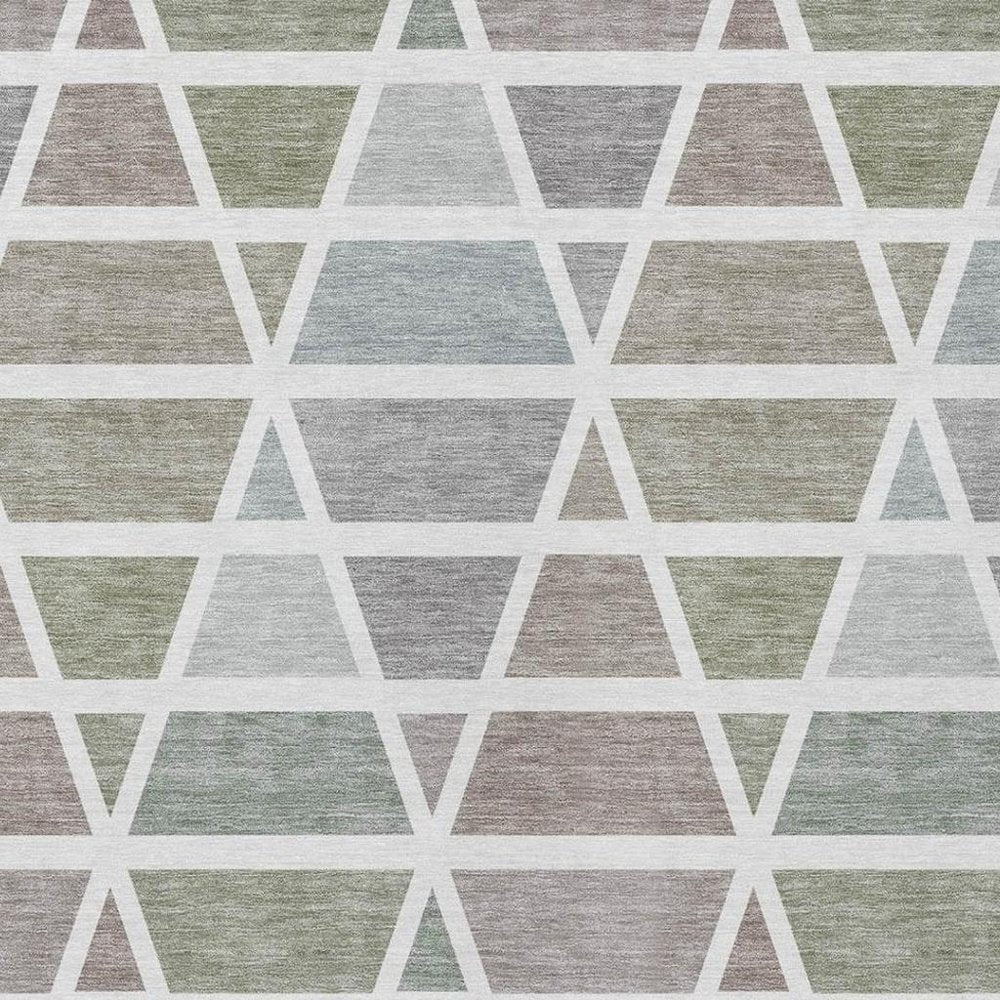 9' X 12' Taupe And Brown Geometric Washable Indoor Outdoor Area Rug HomeRoots