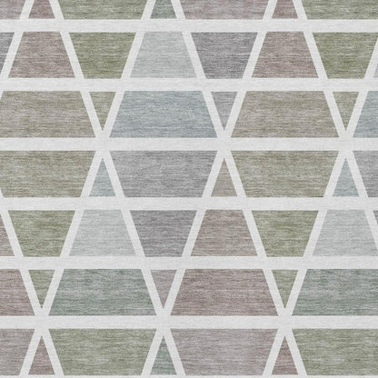 9' X 12' Taupe And Brown Geometric Washable Indoor Outdoor Area Rug HomeRoots