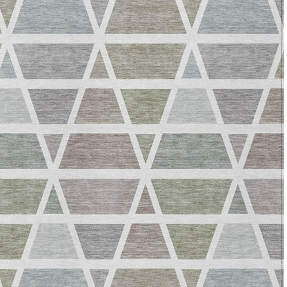 10' X 14' Taupe And Brown Geometric Washable Indoor Outdoor Area Rug HomeRoots