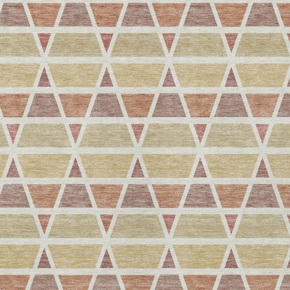 5' X 8' Copper And Orange Geometric Washable Indoor Outdoor Area Rug HomeRoots