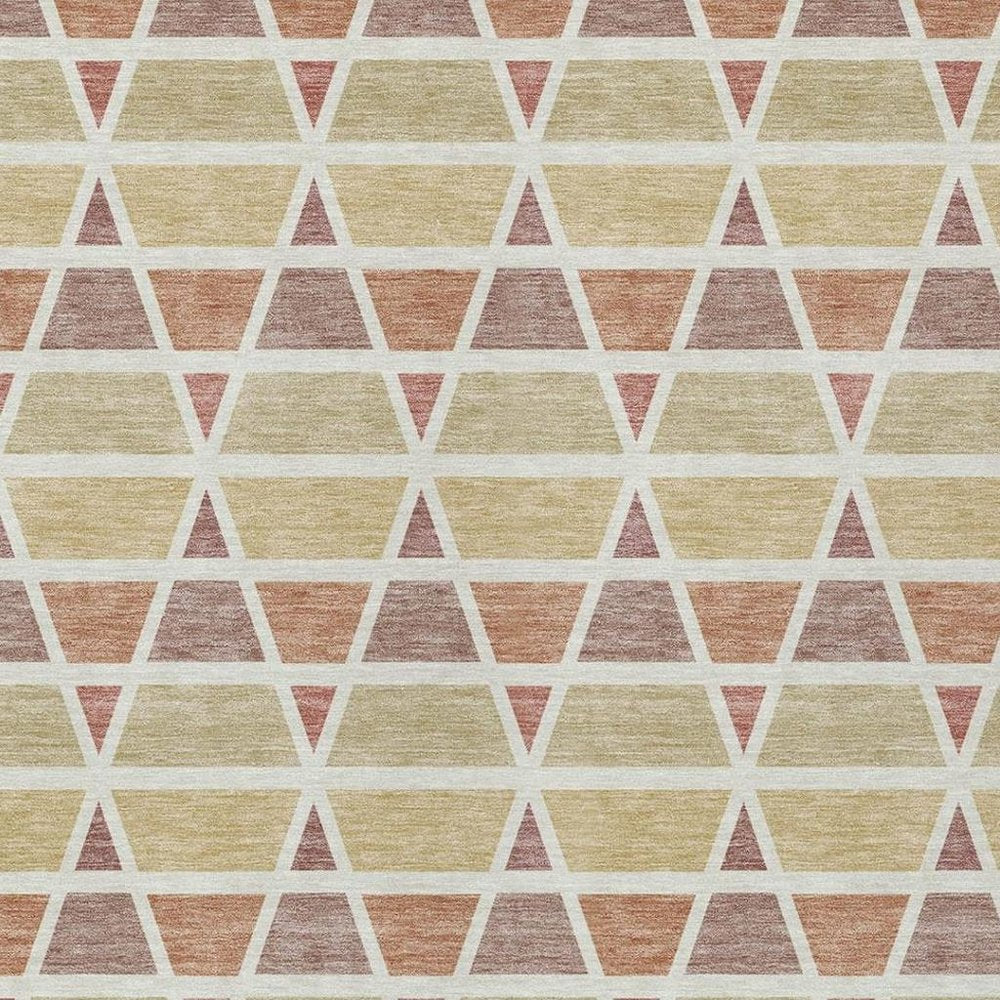 8' X 10' Copper And Orange Geometric Washable Indoor Outdoor Area Rug HomeRoots