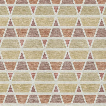 8' X 10' Copper And Orange Geometric Washable Indoor Outdoor Area Rug HomeRoots