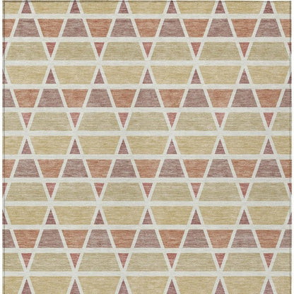 8' X 10' Copper And Orange Geometric Washable Indoor Outdoor Area Rug HomeRoots
