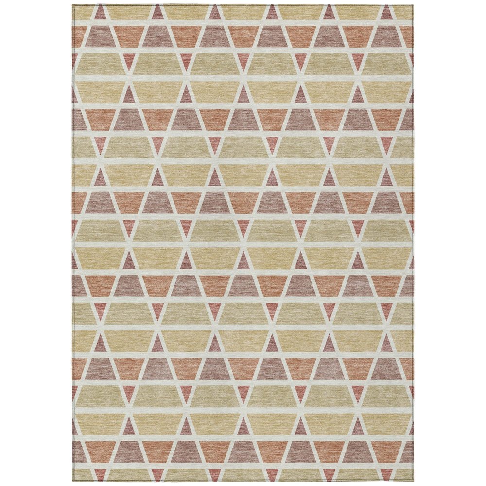 8' X 10' Copper And Orange Geometric Washable Indoor Outdoor Area Rug HomeRoots