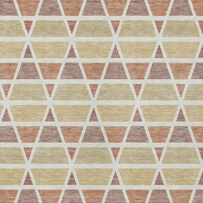 10' X 14' Copper And Orange Geometric Washable Indoor Outdoor Area Rug HomeRoots