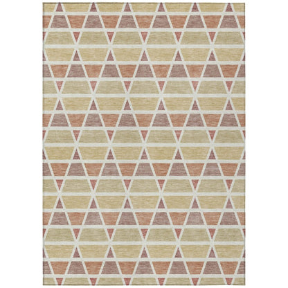 10' X 14' Copper And Orange Geometric Washable Indoor Outdoor Area Rug HomeRoots
