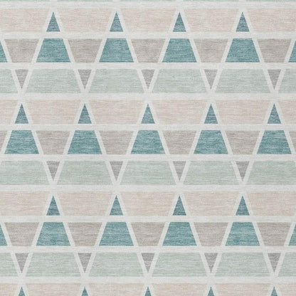8' X 10' Mint Green And Green Geometric Washable Indoor Outdoor Area Rug HomeRoots