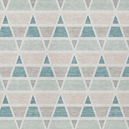 9' X 12' Mint Green And Green Geometric Washable Indoor Outdoor Area Rug HomeRoots