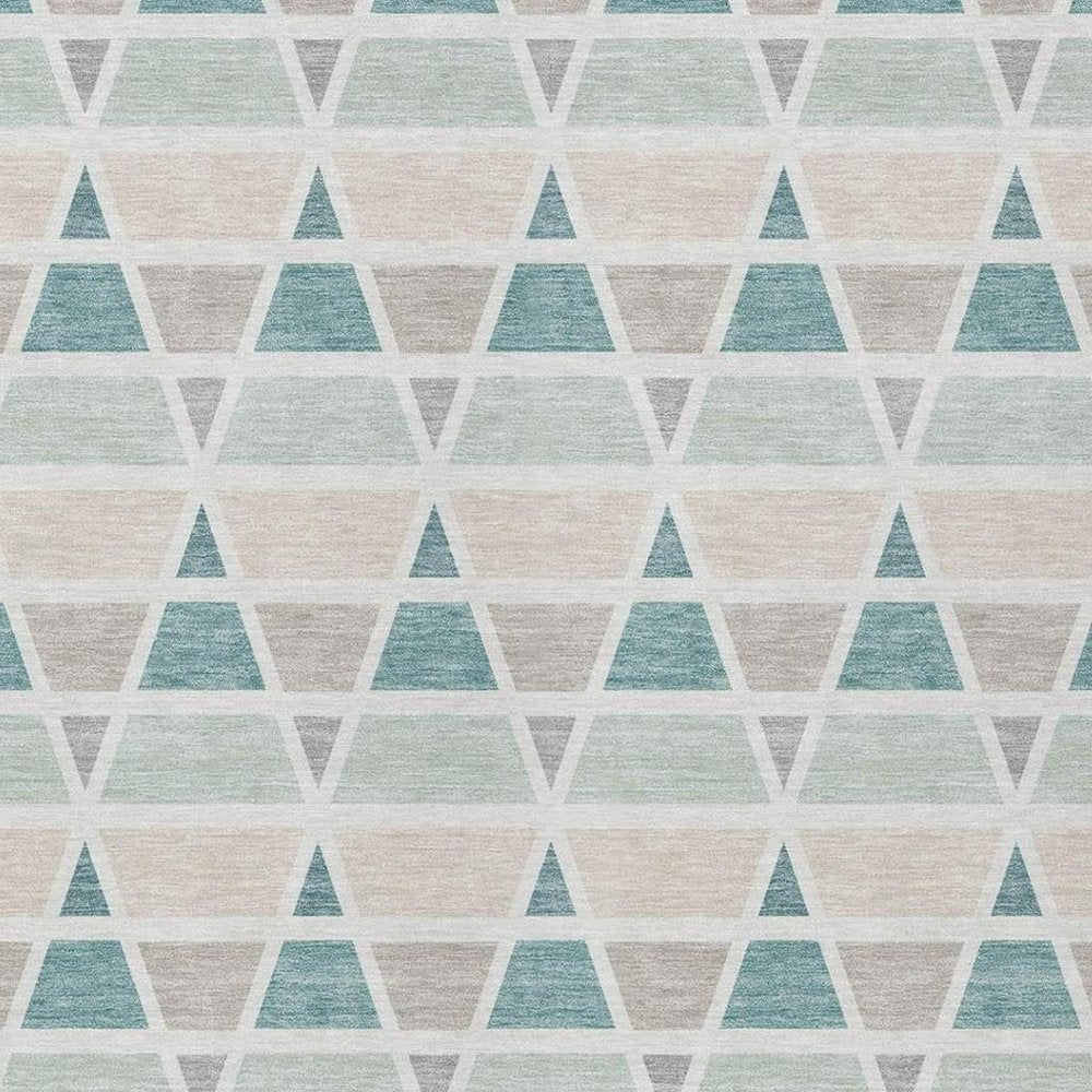 10' X 14' Mint Green And Green Geometric Washable Indoor Outdoor Area Rug HomeRoots